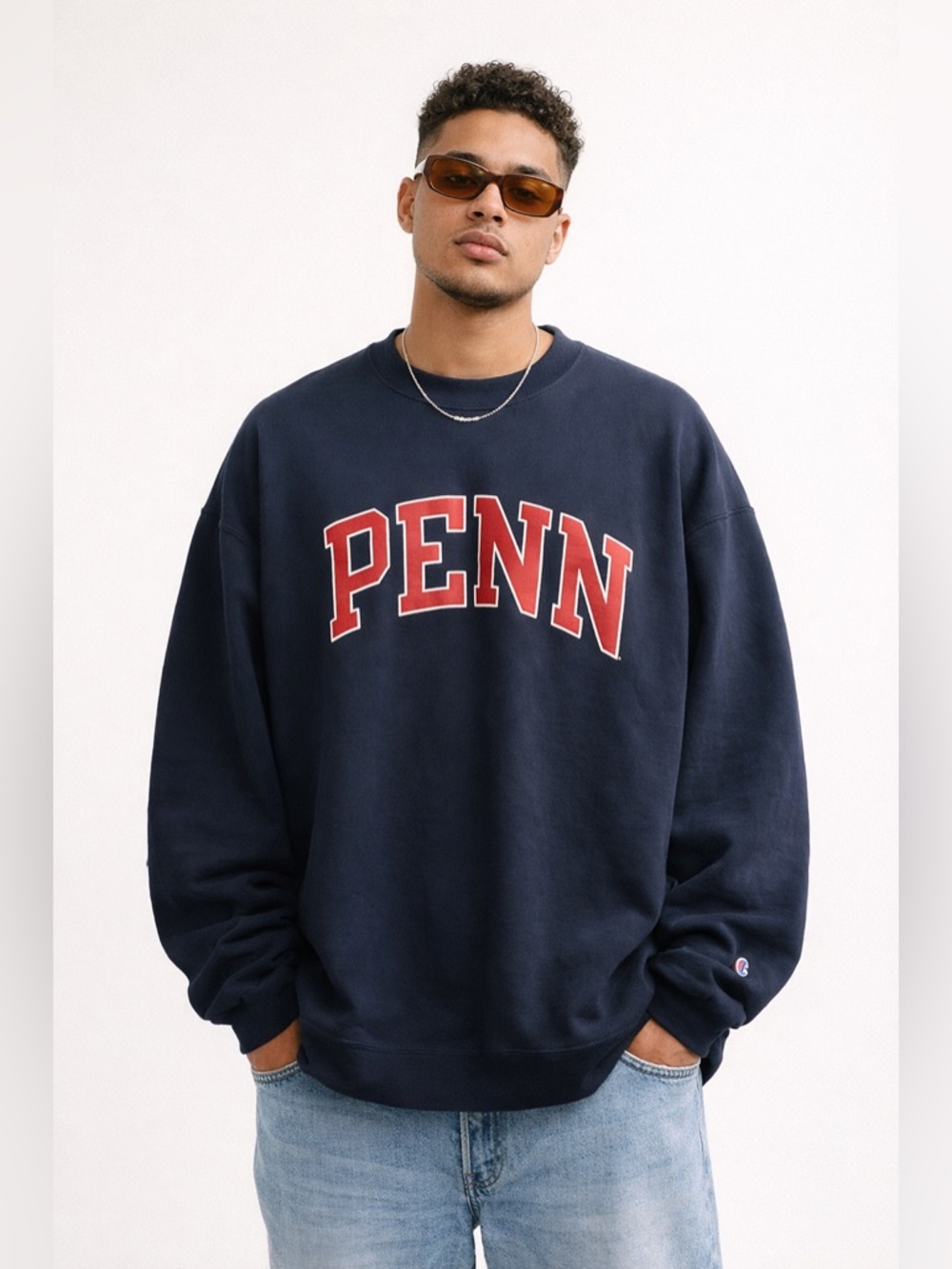Champion University of Penn Vintage Blue/Red Hoodie‎ Sweatshirt Sz. 3XL